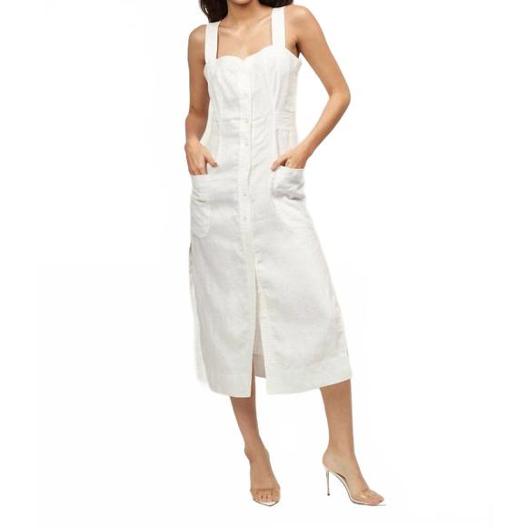 NEW EQUIPMENT josefina dress in bright white